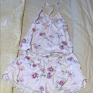 Laura Ashley Pink Floral Pajama Set